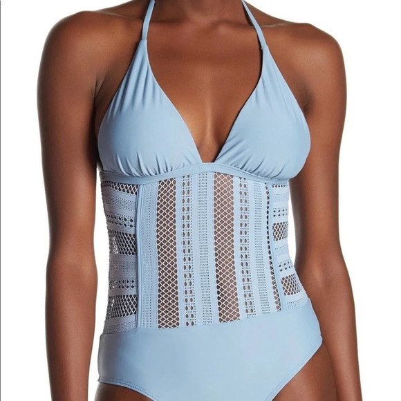 Ella Moss Heart Afluffer Crochet One Piece Swimsuit Size Small NWT - Picture 1 of 5